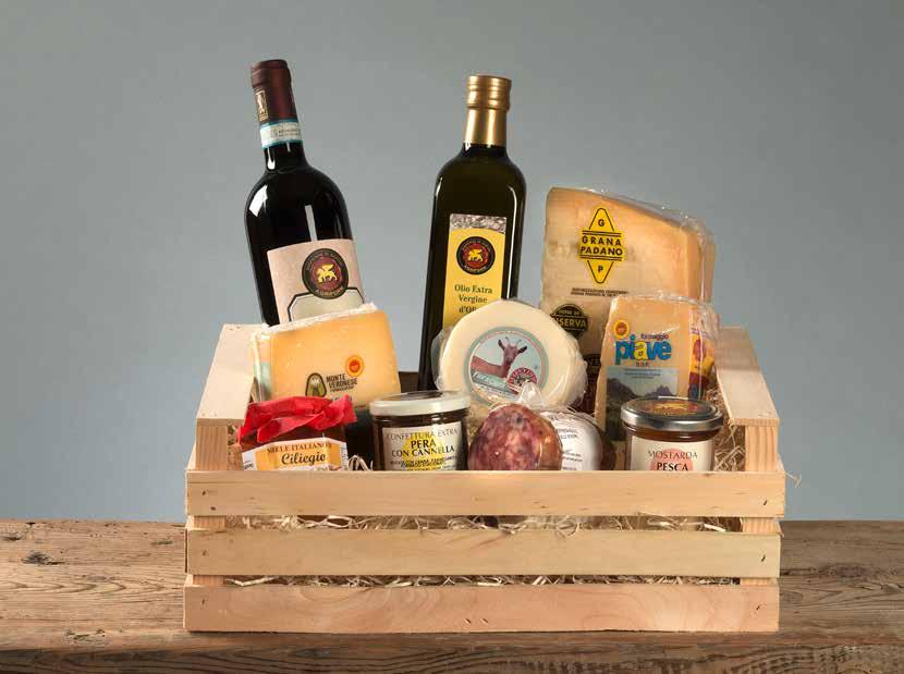 CASSETTA MILLE SAPORI CASSETTA NATURALE GRANDE GRANA PADANO RISERVA ORO DEL TEMPO 1KG OLIO EXTRVERGINE D OLIVA AGRIFORM 750ML VALPOLICELLA CLASSICO 750ML MONTE