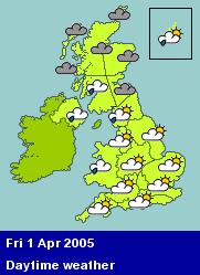 Maria Franca Faccenda Liceo Galvani - Bologna Look at the picture of the UK Daytime Weather Summary for Friday 1 April. a) What do the weather symbols represent?