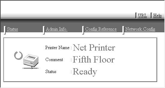 Configurazione della scheda NIB con un browser Web Per andare alla pagina principale Dopo aver lanciato il Browser Web, immettere l'indirizzo IP dell'apparecchio. Vedere l'esempio sottostante.