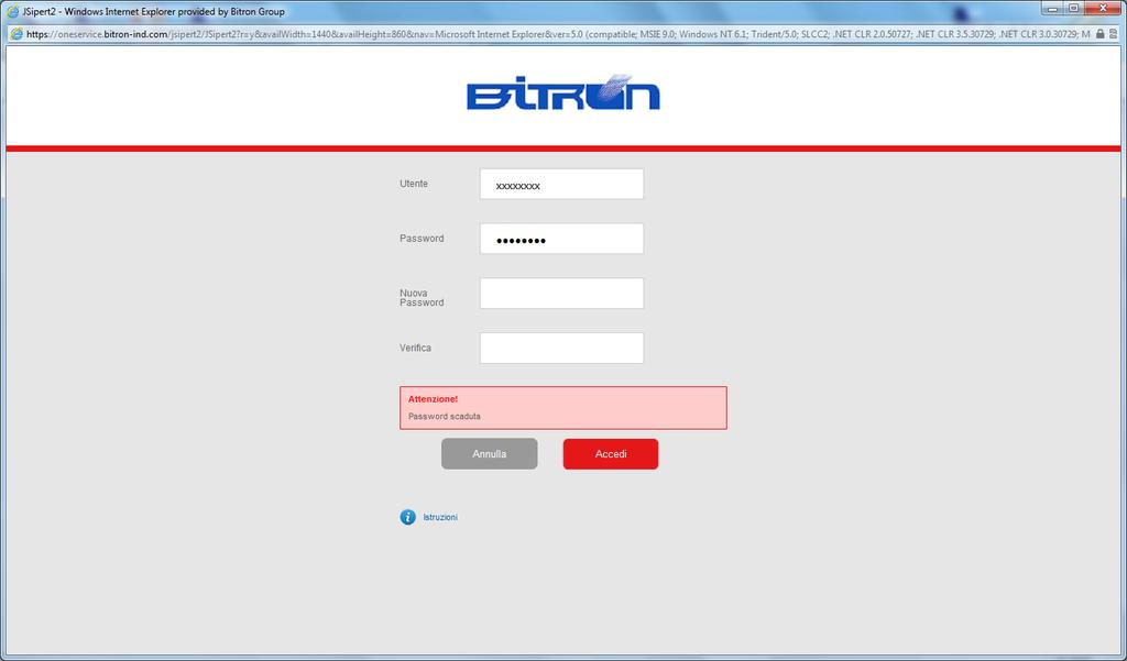 Mappa di login Questa è anche la prima mappa che compare se si accede da Intranet di Gruppo Se è la prima volta che ci collega, occorre impostare una propria password.