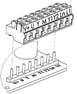 MONTAGGIO L attuatore può essere montato nelle posizioni rappresentate in figura. Etichetta Descrizione Funzione Tipo cavo L1 24Vac/dc Alim.