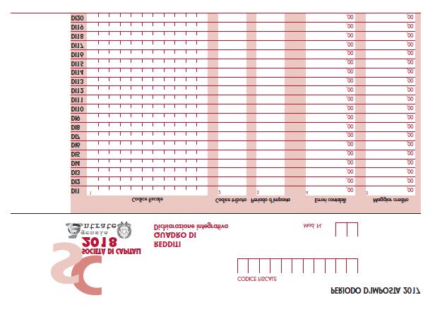 Nel caso in cui, nel corso del 2017, siano state presentate più dichiarazioni integrative relative a differenti periodi d imposta, occorre compilare un distinto rigo del quadro DI per ciascun codice