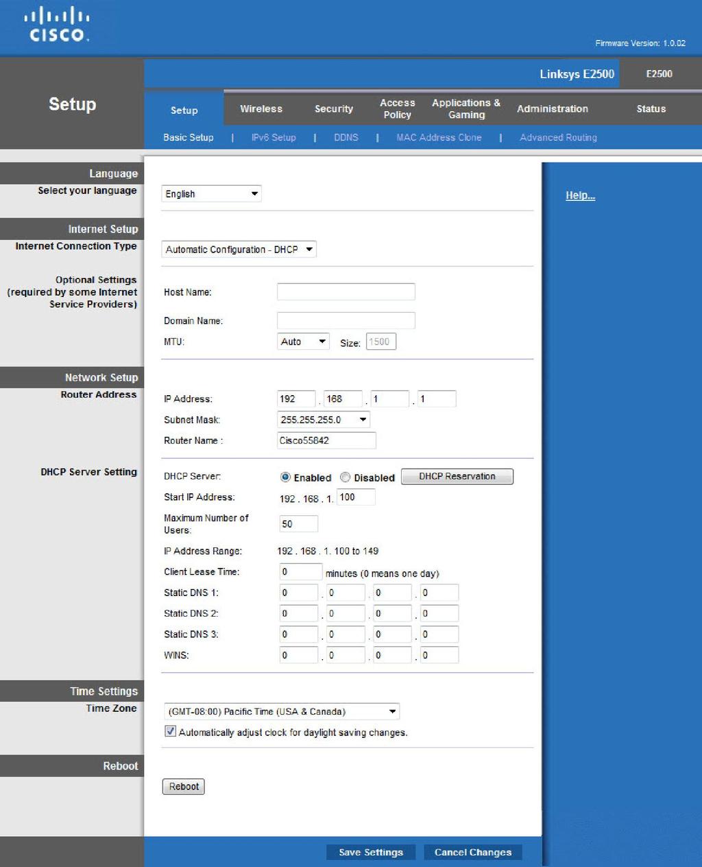 Configurazione Internet Qual è il "Tipo di connessione Internet" assegnato al router? Assicurarsi che il "Tipo connessione Internet" sia impostato a Configurazione automatica - DHCP.