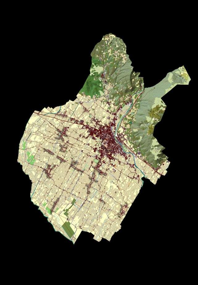 In particolare è significativo notare come la zona a nord sia meno intensamente coltivata e abitata, a differenza della zona sud