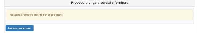 In questo caso, come prima cosa è necessario cliccare sul tasto Nuova procedura e, successivamente, selezionare dai vari menu a tendina le informazioni descrittive della procedura che si intende