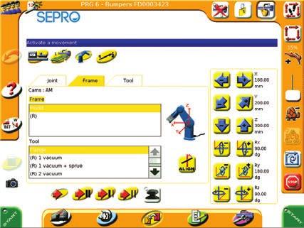 Per i clienti Sepro già abituati all ambiente Visual, un breve corso di istruzione è sufficiente per l utilizzo di un robot antropomorfo della gamma 6X Visual.