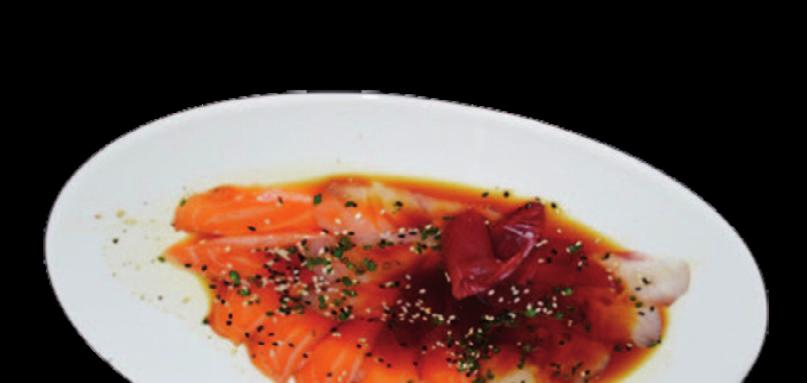 sesamo mixed chooped fish (salmon, tuna, sea bass) with sesame sauce 12,00 tartare di pesce misto con frutta e salsa ponzu chooped salmon, fruit and ponzu sauce SPECIAL