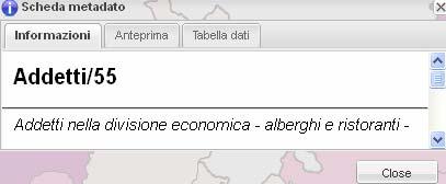 della selezione geografica effettuata.