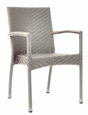 CHW 49 Sedia Malta in alluminio e wicker avana spazzolato 7 mm Altezza