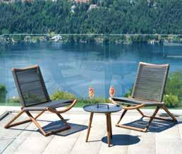 CHW 61B Balcony Set Bormio Tavolino coperchio tondo Struttura in alluminio