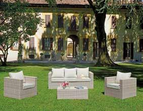 Art. SET 112 Coffee set Santiago Twin wicker beige Tavolino con