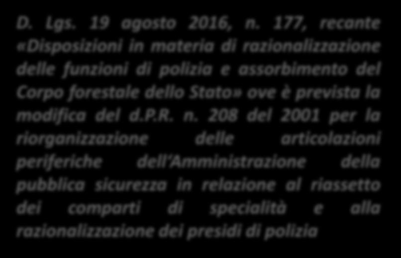 177, recante «Disposizioni in materia di razionalizzazione delle