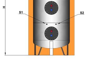 Uscita termocamino ESol Entrata Solare USol Uscita Solare S1 S6 Sonde A1 A8 Entrata / Uscita A9 Sfiato / Uscita S Scarico Condizioni operative serbatoio Temp. esercizio max.