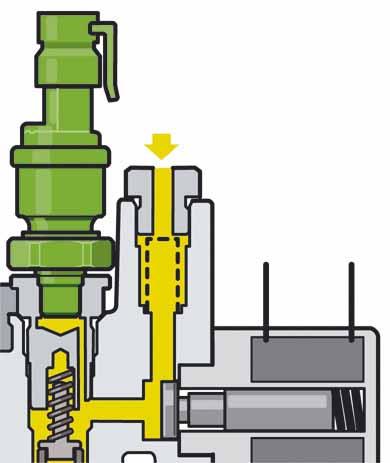 L alimentazione a gas naturale La valvola di alta pressione (alimentazione a gas) N372 Afflusso di gas E montata lateralmente nel regolatore di pressione del gas.