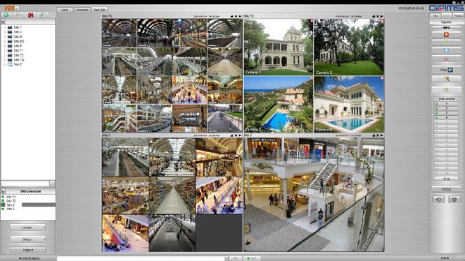 Videoregistratore Digitale AHD Centralizzazione dialoga con il Centro di Controllo H3R GAMS che consente, anche in multiconnessione, la visualizzazione su allarme o su richiesta dell Operatore delle