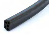 Gomma nera, tubo per DynamicP4C con cinque fori Rotolo da 25 m Vuoto, set tubi corti Gomma nera,