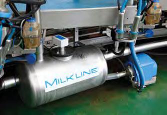 Tutte le unità terminali Milkline sono complete di intercettori sanitari trasparenti e sensori di livello a galleggiante o ad elettrodi lavati automaticamente dopo ogni processo di mungitura.