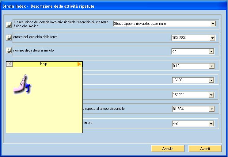 F Inserire i dati per i metodi di valutazione dei rischi da applicare Nome del