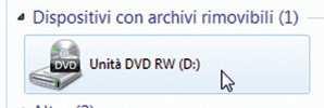 hard disk) identifica il drive del CD-ROM oppure del DVD; altre lettere identificano il drive di un disco rimovibile, periferica di archiviazione esterna USB, quali per esempio la chiavetta USB,