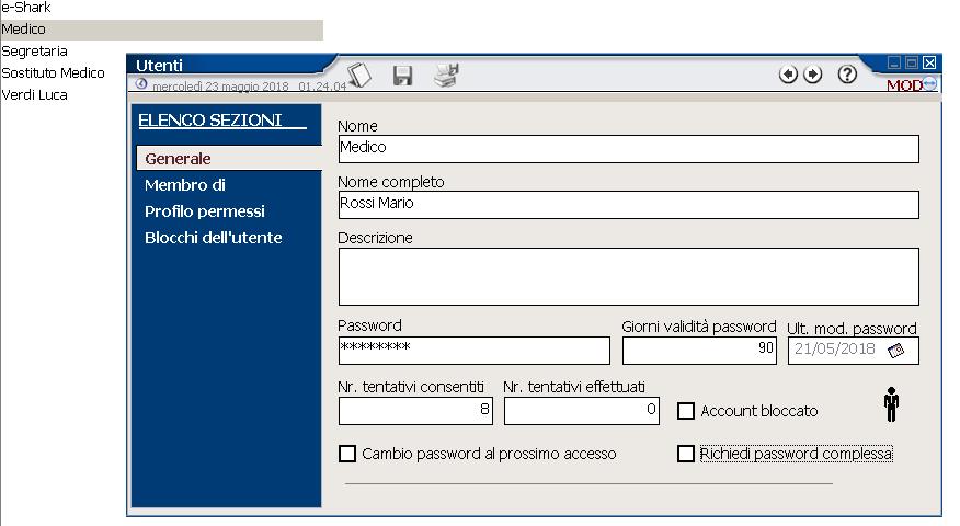 ALTRE CARATTERISTICHE DI ACCESSO A FAITH Dopo otto tentativi di accesso con password errata, l account verrà bloccato.