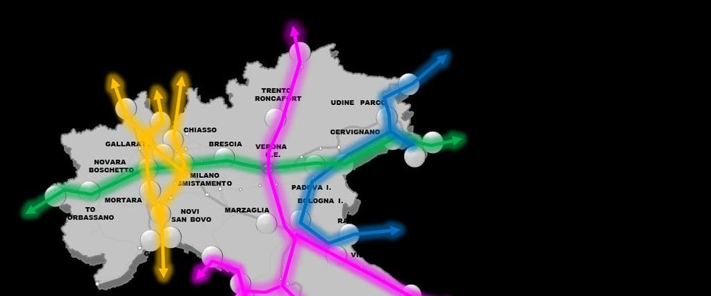 Il traffico merci internazionale Brennero I maggiori volumi di traffico sono richiesti dal mercato sui transiti del Brennero e sul transito di Domodossola Sostanzialmente costanti sono i volumi di