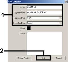 8.5.1.2 Creazione/selezione dei rilevatori Con l'ausilio del sottomenu Detector Manager che si trova in Tools assegnare al documento i rispettivi coloranti di rilevazione.