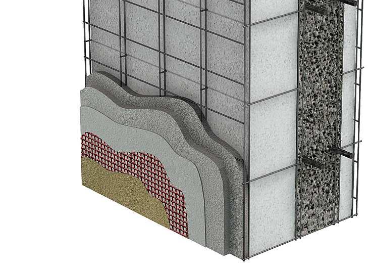 Le finiture La rete porta intonaco ECOSISM la finitura oltre la rasatura del cappotto Isolamento integrato nella muratura e non applicato in opera: garanzia nel tempo VANTAGGI: 1.