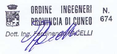 STUDIO TECNICO Ing. Ferdinando Facelli INGEGNERIA TERMOTECNICA RISPARMIO ENERGETICO INGEGNERIA AMBIENTALE Via Vigo, 3-12084 MONDOVI' Tel. (0174) 42637 - (338) 6260616 - Fax e Tel.