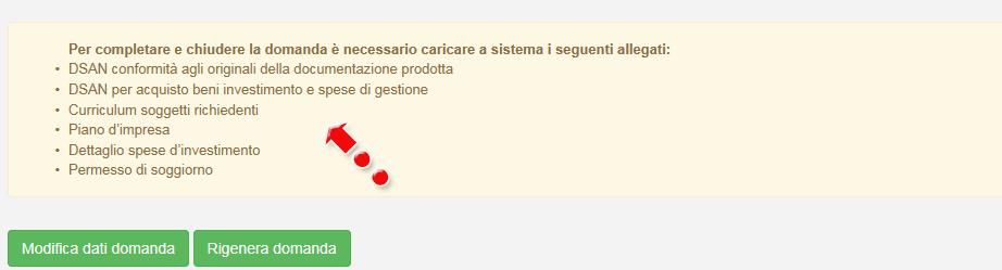 Figura 97 Elenco allegati alla domanda Man mano che gli allegati saranno caricati cliccando su Aggiungi, la tipologia selezionata non sarà più disponibile nel menù a