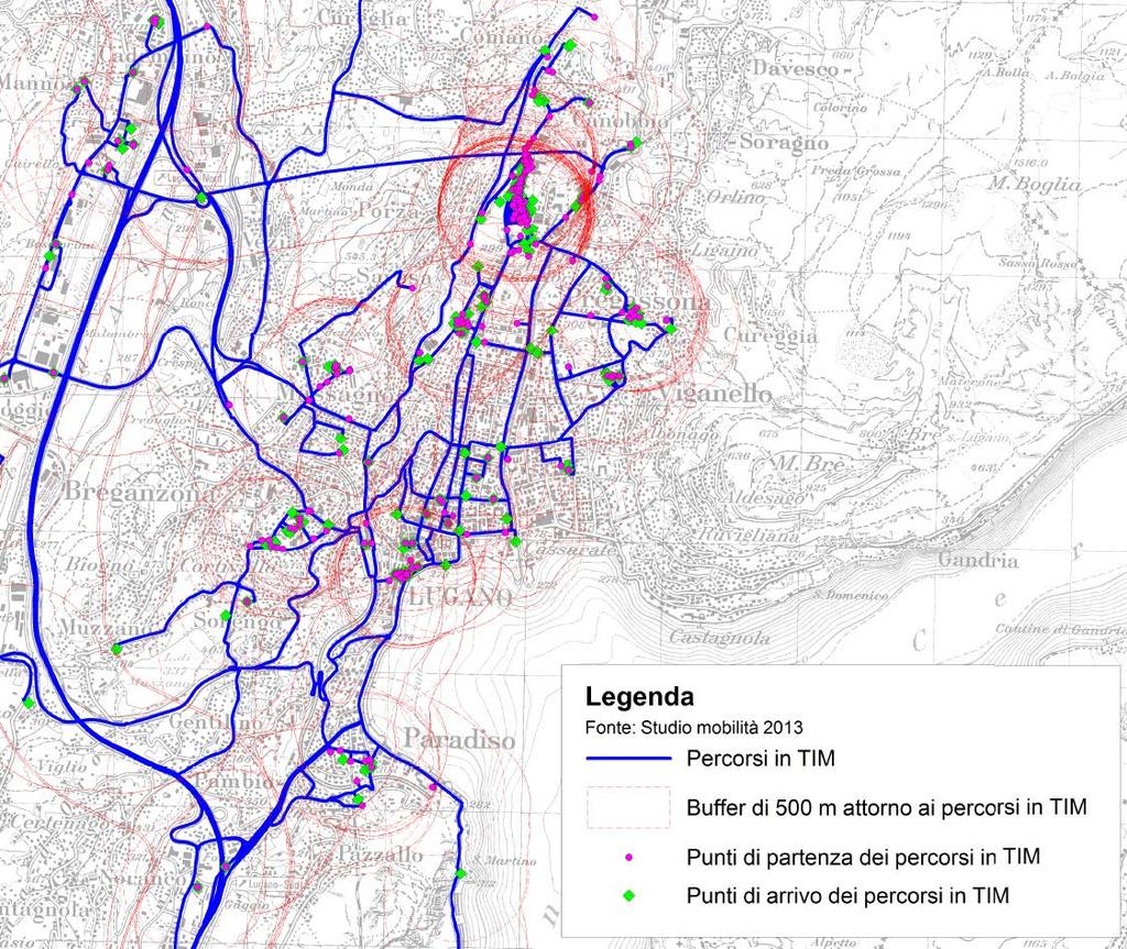 3. Risultati: Base per misure Individuazione di potenziali di trasferimento e possibili misure Complessivamente si stima che il potenziale di trasferimento dalla mobilità motorizzata ad altri mezzi