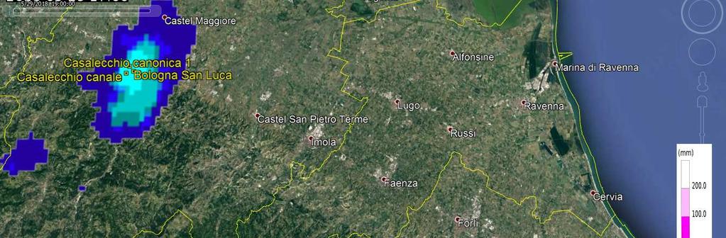 Tabella 1 Cumulate di precipitazione oraria del 29/05/2018 > 15 mm DATI VALIDATI ORA UTC PREC (mm) NOME STAZIONE COMUNE PROV 17:00 50,2 Casalecchio canale CASALECCHIO DI RENO BO 17:00 45,4