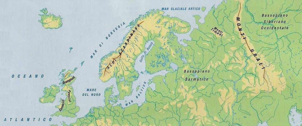 i rilievi in Europa nell Europa settentrionale si trovano rilievi che non superano i 1000 metri tranne nelle Alpi Scandinave che raggiungono e