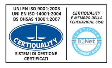 Sistema di gestione integrato e certificazioni La QMS adotta Dal 1998 un Sistema di gestione per la Qualità aziendale.