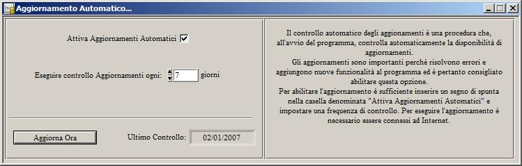 AGGIORNAMENTO DEL PROGRAMMA (torna all'indice) PowerAirSoft Gestione iscrizioni e tesseramento - Manuale Aggiornamenti automatici.