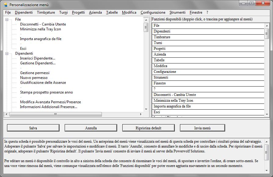 CUSTOMIZZAZIONE DEI MENU (torna all'indice) PowerAirSoft Gestione iscrizioni e tesseramento - Manuale I menù della schermata principale del software possono essere personalizzati per riorganizzare le
