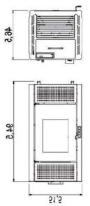 7Kw 170 m 3 Porta e frontale in acciaio nero, fianchi in