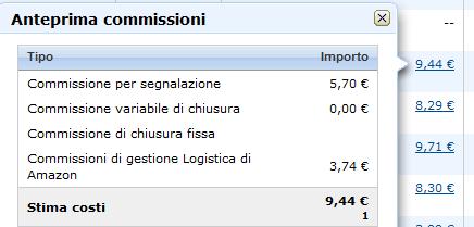 Inventario -> Vai NB: L Anteprima commissioni include 1) Commissione di