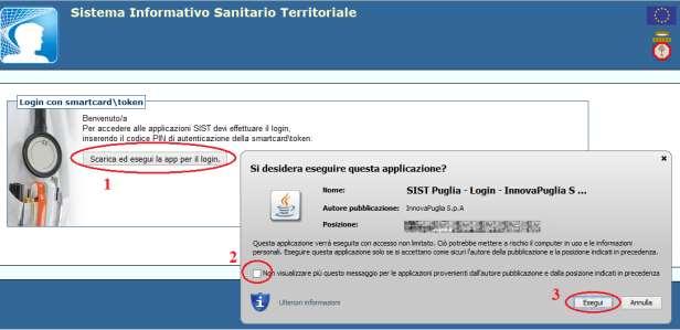 6.2 AUTENTICAZIONE AL SISTEMA L autenticazione dell operatore al Sistema avviene esclusivamente in modalità Forte, utilizzando la smart card/token CNS in possesso dell operatore ed inserendo il