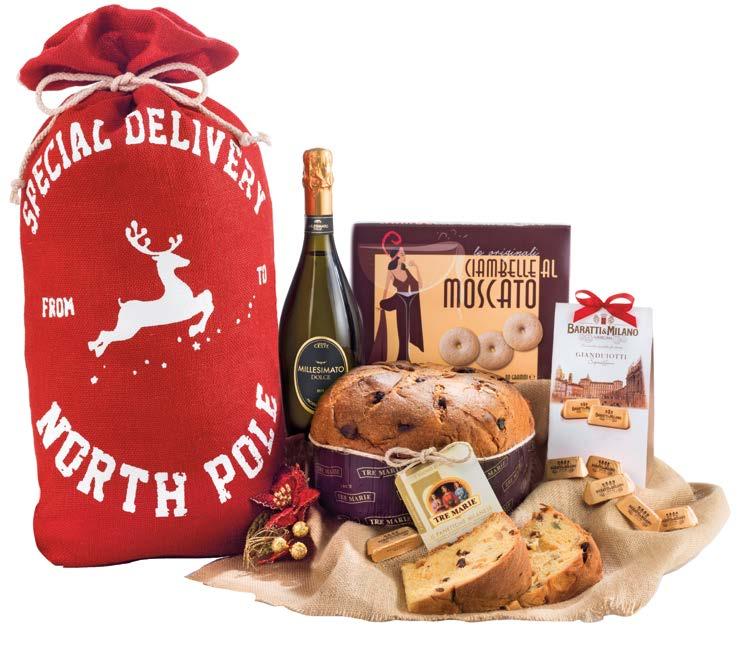 Sacco Juta panettone Sacco juta con decoro renna Panettone Classico Milanese Tre Marie, g 750 Bottiglia