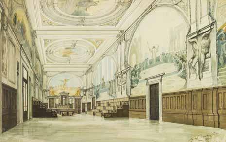 388 Mario Barberis (Roma, 1893-1960). Interno chiesa, Roma 1923. Acquarello su carta, firma, data e luogo in basso a destra, con cornice.