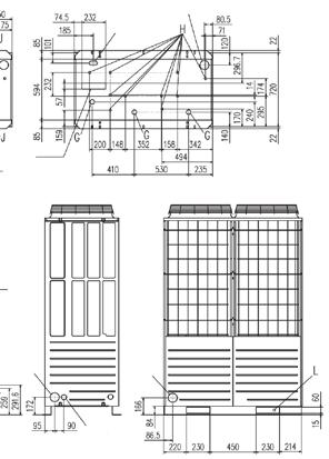 KXZ ADVANCED Unità esterne - Sistemi modulari in pompa di calore Collega fino a 80 unità interne/130% della capacità FDC 1200 KXZE1 (FDC400+FDC400+FDC400) 120,0 kw FDC 1250 KXZE1