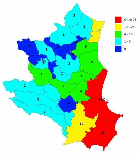 L analisi dei dati comunali di incidentalità evidenzia il primato del territorio ricadente nel Comune di Crotone (con 147 sinistri che rappresenta il 57.