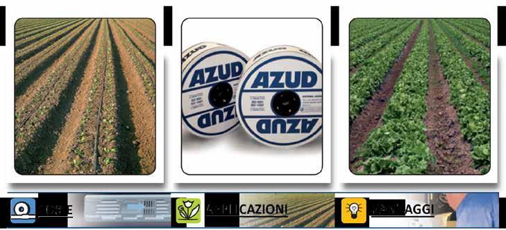 AZUD LINE ALA CON GOCCIOLATORE PIATTO AZUD line è un ala con gocciolatore integrato che offre la massima sicurezza nelle colture stagionali.