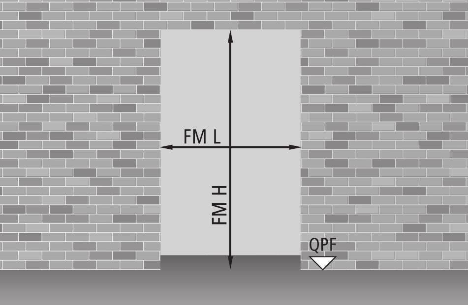 Misure d ordinazione MISURE D ORDINAzIONE rever multiuso Foro Muro Passaggio telaio Porta ad un anta PTL = FML - 74 PTH = FMH - 40 Porta a due ante PTL = FML - 74 PTH = FMH - 40 Porta ad un anta FM L