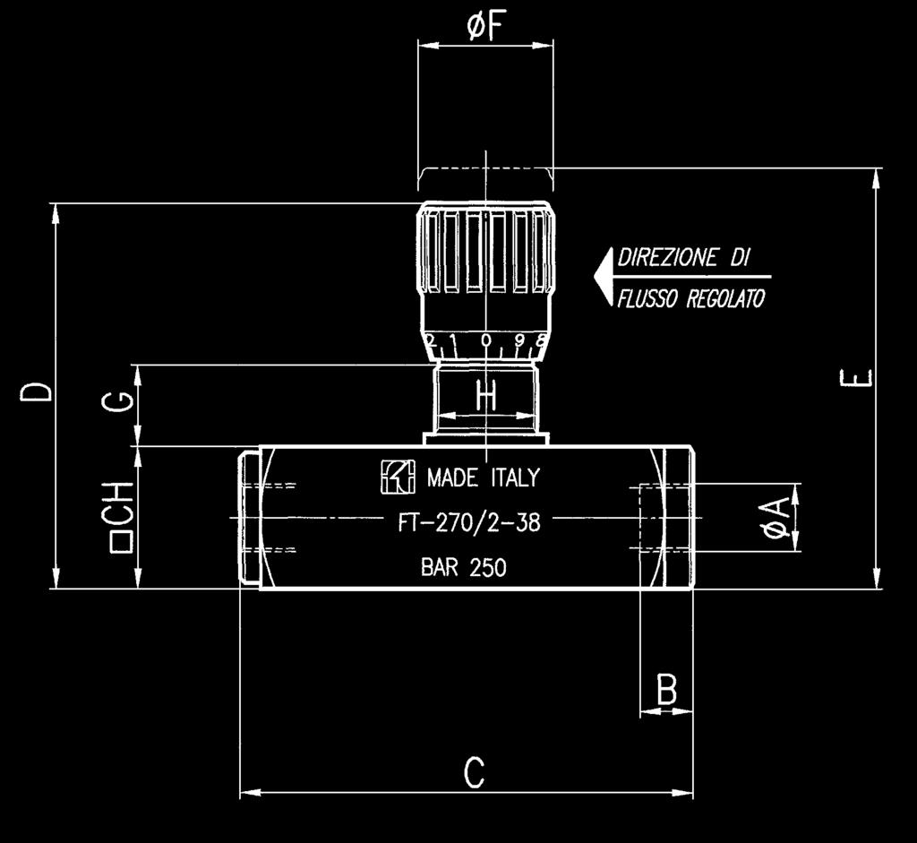 MATERIALI FT 270/2 Corpo 9 S Mn Pb 28 - UNI 55 Unità di compensazione 38 Ni Cr Mo 4 UNI - EN 083 OR Mescola nitrilica Anello antiestrusione PTFE