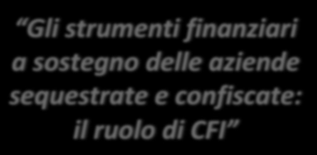 Cooperazione strumenti finanziari Finanza a sostegno Impresa delle