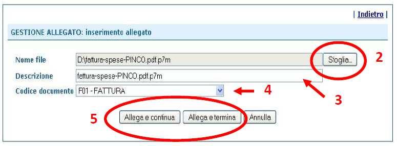 - nella maschera che appare (Figura 21), per ogni documento premere il tasto SFOGLIA, cercare il file.