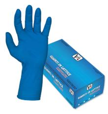 g110 colore bianco CE (3124) bordo colore blu, ideali per lavori in ambienti freddi, forniti con cartoncino appendibile, GPF10 taglia 10