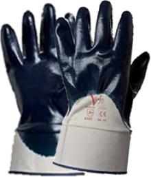 g203 CE EN388 (4121) colore blu con polso a manichetta supporto 100% cotone grezzo, spalmatura su palmo, dita e metà dorso in NBR blu pesante extra qualità con