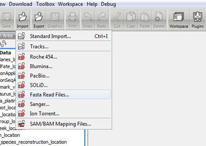 Importing and exporting files Support for most of the commonly used file formats in bioinformatics. Allows the conversion between different file formats FASTA, FASTQ (NGS outputs!